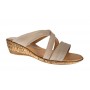 Papuci dama de vara cu platforme de 5 cm, din piele naturala, PAP5BEJBOX